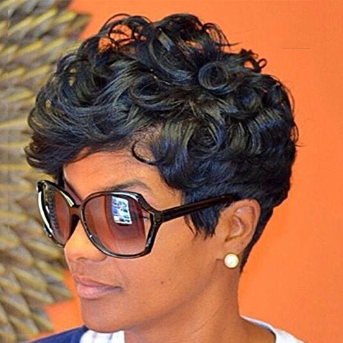 HOTKIS Short Curly Pixie Cut Wig Human Hair for Black Women Short Human Hair Pixie Cut Glueless Wig Short Wigs Natural Curly - Image 1