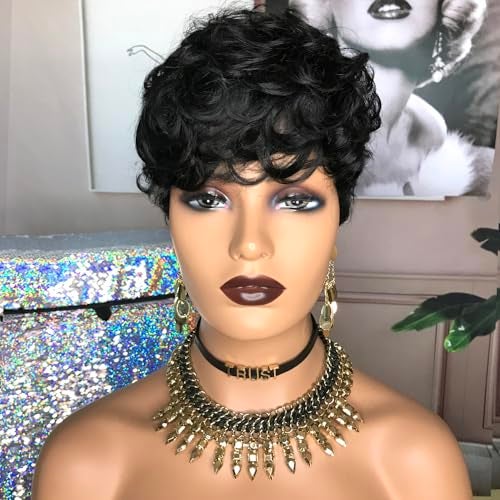 HOTKIS Short Curly Pixie Cut Wig Human Hair for Black Women Short Human Hair Pixie Cut Glueless Wig Short Wigs Natural Curly - Image 5