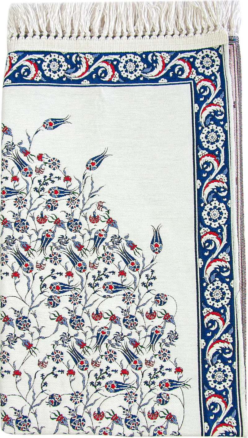 ايهفان اونلاين Tulip Patterned Woven Prayer Rug - Navy Blue