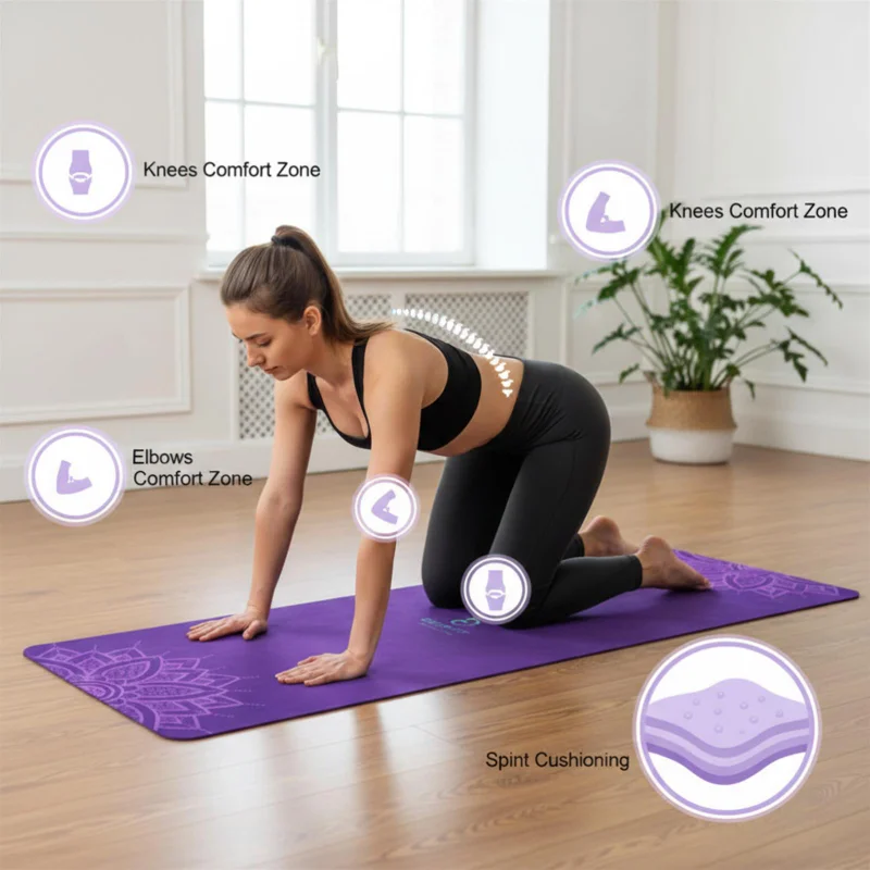 DEEPFIT Suede yoga mat Purple