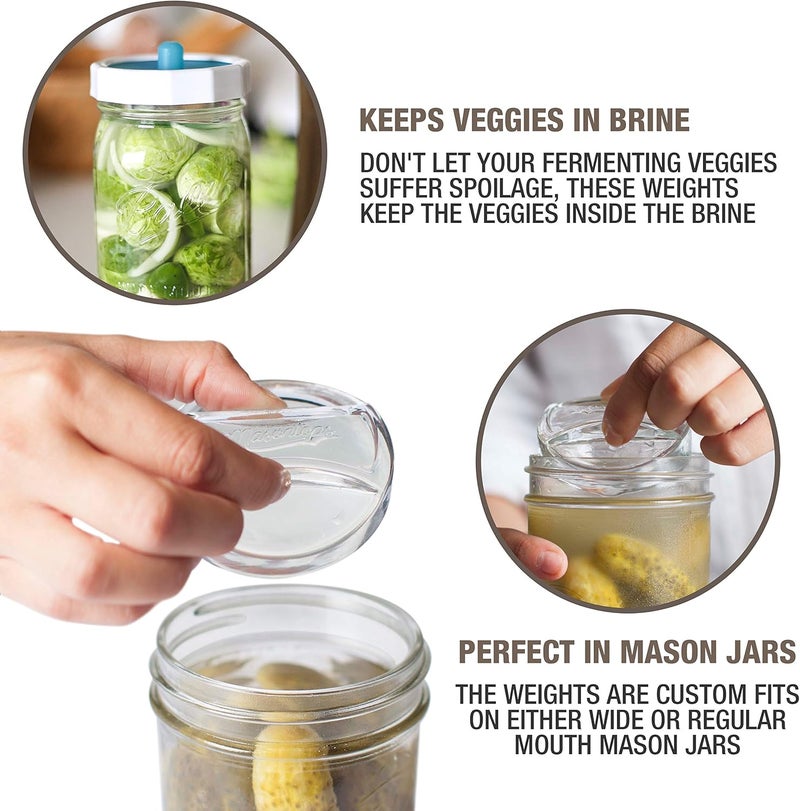 Masontops Pickle Pebble Glass Fermenting Weights - Pickling Fermentation Weight Set - Small Mouth Size For Mason Jar Fermentation Kit - Image 3