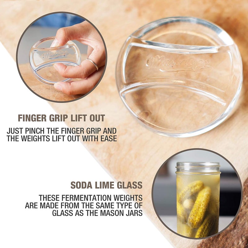 Masontops Pickle Pebble Glass Fermenting Weights - Pickling Fermentation Weight Set - Small Mouth Size For Mason Jar Fermentation Kit - Image 4