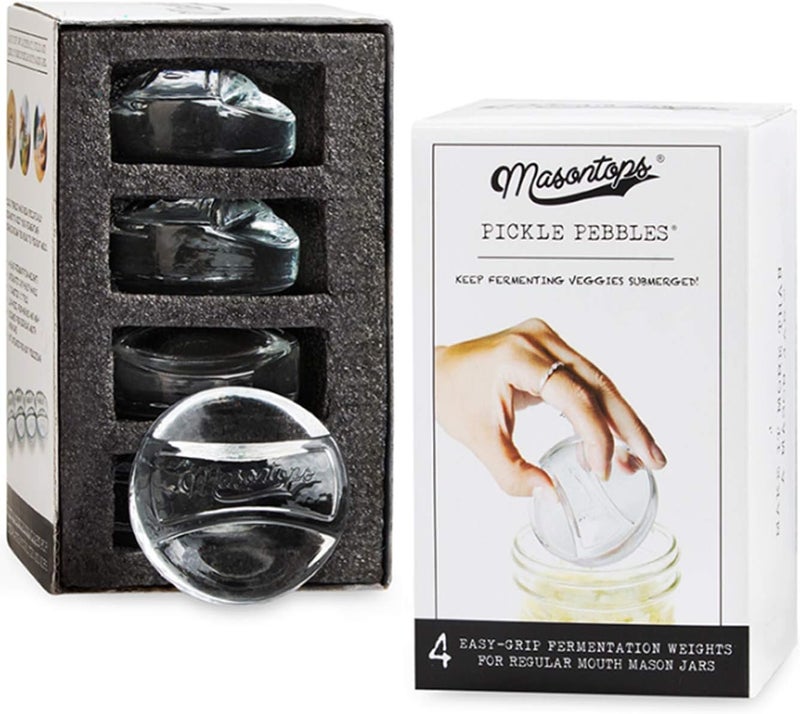 Masontops Pickle Pebble Glass Fermenting Weights - Pickling Fermentation Weight Set - Small Mouth Size For Mason Jar Fermentation Kit - Image 1