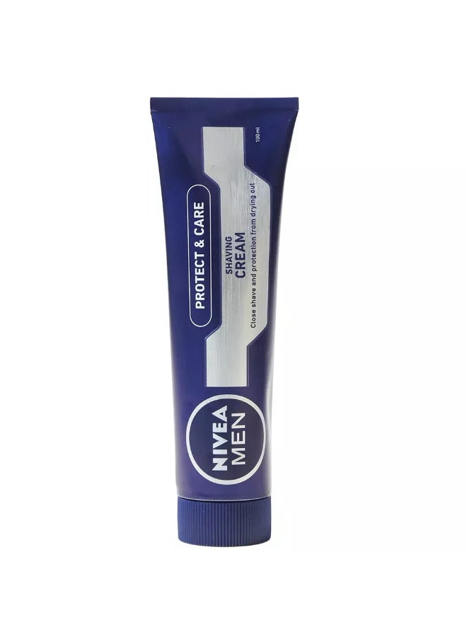 Nivea Men Shaving Cream with Aloe Vera, Protect and Care Shaving Cream for Men 100ml - Image 1