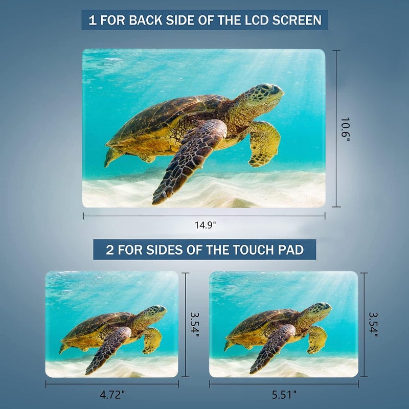 AORTDES 12.1 13 13.3 14 15 15.4 15.6 Inches Personalized Laptop Skin Sticker Universal Netbook Skin Sticker Reusable Notebook PC Art Protector Cover by AORTDE(Sea Turtle) - Image 4