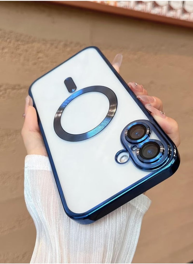 iPhone 16 Magnetic Case – Compatible with MagSafe, Built-in Camera Protector, Soft TPU Anti-Scratch Shockproof Slim Clear Case, Perfect Fit for iPhone 16 6.1 Inch
