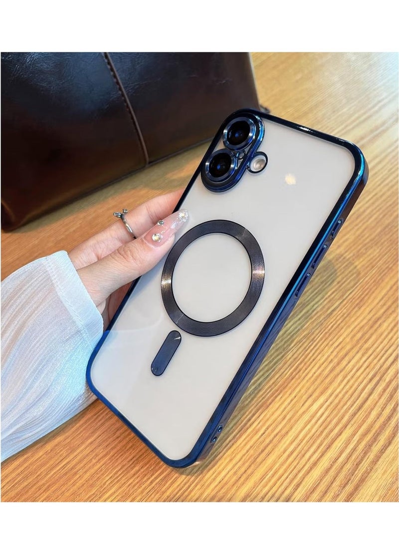 iPhone 16 Magnetic Case – Compatible with MagSafe, Built-in Camera Protector, Soft TPU Anti-Scratch Shockproof Slim Clear Case, Perfect Fit for iPhone 16 6.1 Inch