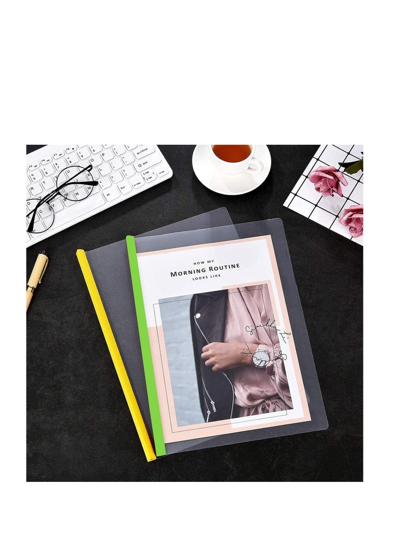 Terabyte A4 Sliding Bar Folder Report Covers (Holds Upto 40 Sheets), Slide Bar File Folders, Report Cover with Clip Resume Presentation File Folders for School And Office - Value Pack Of 5 - Image 1