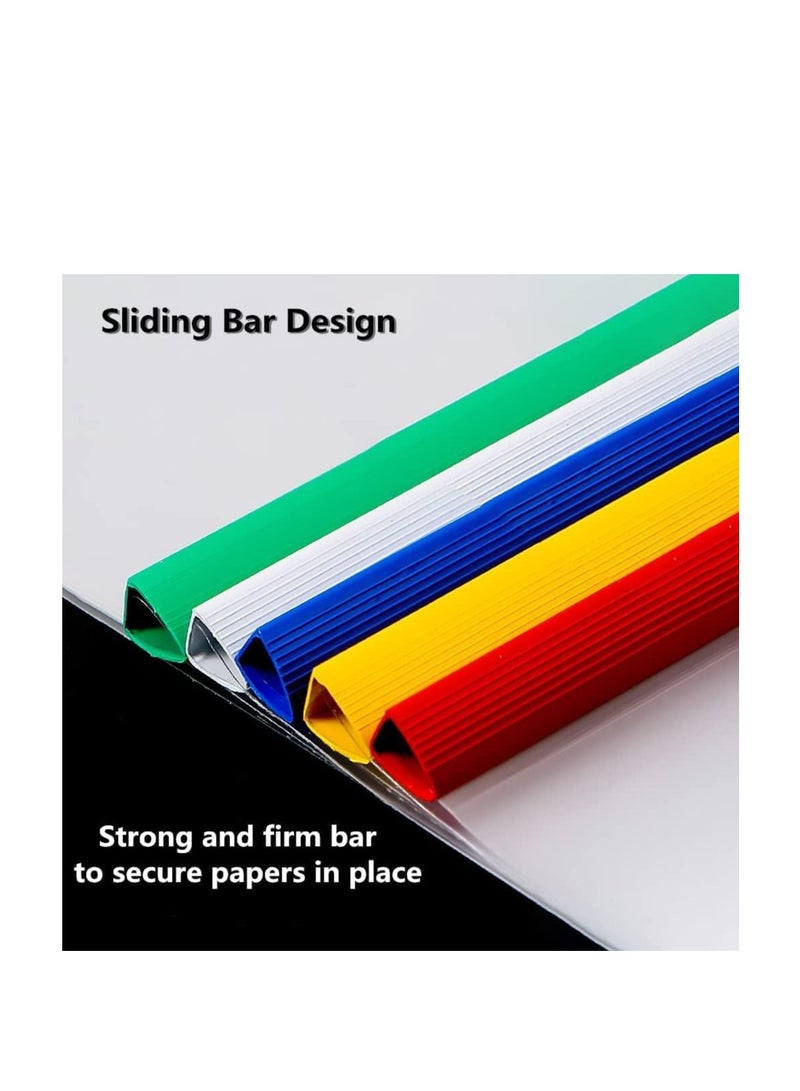 Terabyte A4 Sliding Bar Folder Report Covers (Holds Upto 40 Sheets), Slide Bar File Folders, Report Cover with Clip Resume Presentation File Folders for School And Office - Value Pack Of 5 - Image 4