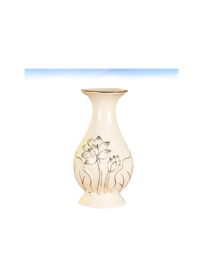 klarako Porcelain Ceramic Vase Buddhist Decoration Lotus Pattern Vase Table Centerpiece for Living Room Kitchen Table Office White  - Image 5