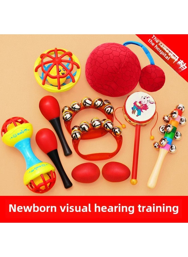 Newborn Baby Red Ball Hand Catch Ball Chase Vision System Training Can Bite 2 Months 3 Small 8 Baby Toy 6 Black-Color:Visual And Auditory Black And White Ball + Sand Hammer Sand Egg [visual And Auditory Training - Image 3