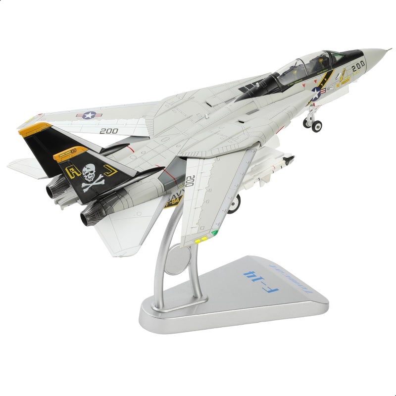 NUOTIE F14 Tomcat VF84 Jolly Rogers 172 Scale DieCast Metal PreBuilt Fighter Jet Model with Detachable Missiles and Adjustable Tail Fins Military Enthusiasts Gift - Image 2