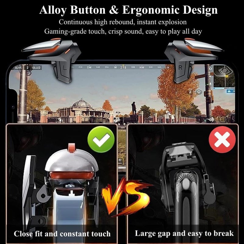 Rakizbe PUBG Mobile Game Triggers - High Sensitive Shoot Aim Gaming Controller Gamepad Grip Joysticks Buttons, Support iOS/Android Smartphone - Image 4