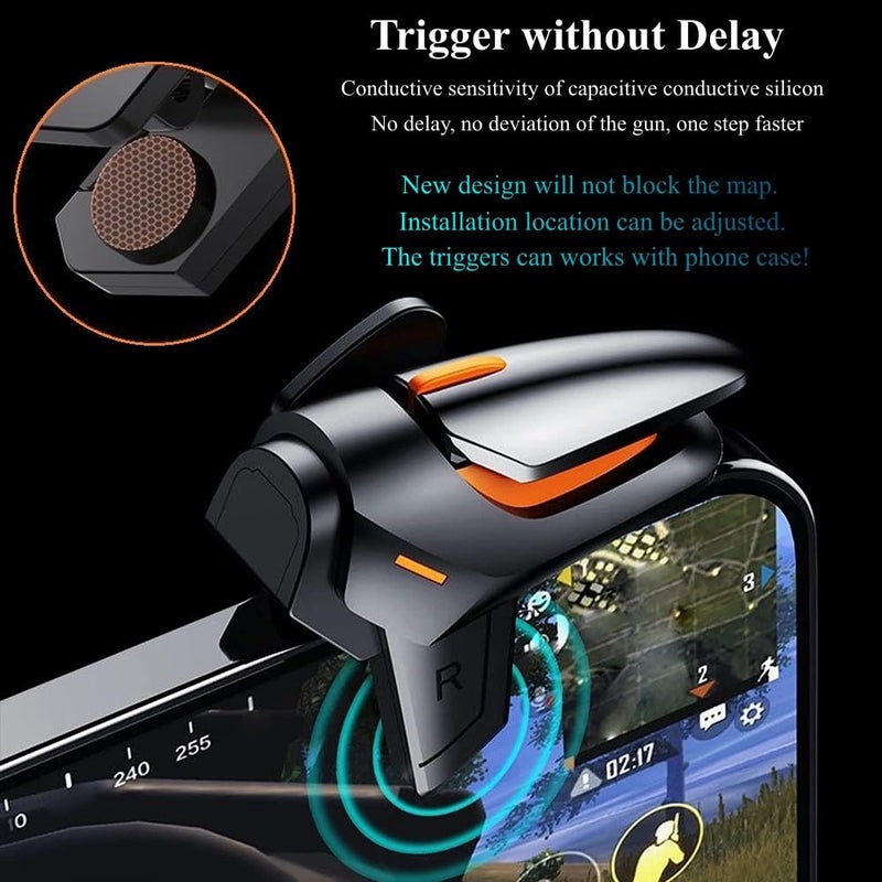 Rakizbe PUBG Mobile Game Triggers - High Sensitive Shoot Aim Gaming Controller Gamepad Grip Joysticks Buttons, Support iOS/Android Smartphone - Image 5