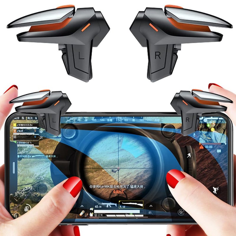 Rakizbe PUBG Mobile Game Triggers - High Sensitive Shoot Aim Gaming Controller Gamepad Grip Joysticks Buttons, Support iOS/Android Smartphone - Image 1