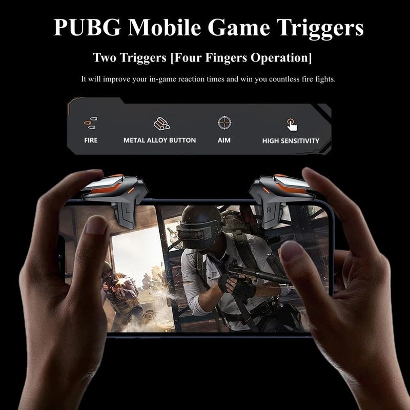 Rakizbe PUBG Mobile Game Triggers - High Sensitive Shoot Aim Gaming Controller Gamepad Grip Joysticks Buttons, Support iOS/Android Smartphone - Image 2