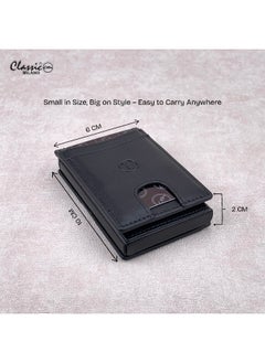 Classic Milano Classic Milano Credit Card Holder RFID Blocking Genuine Leather Pop Up Card Wallet for Men with ID Window, Card Slots and Magnetic Closure  - Image 5