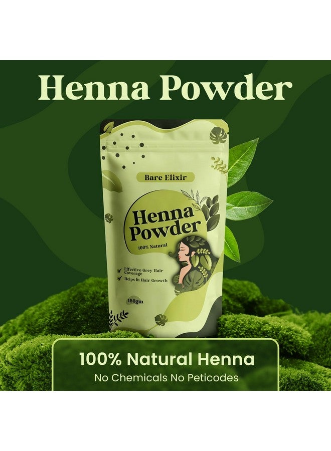 Bare Elixir 100% Natural Organic Henna Powder for Hair - 180g | Promotes Hair Growth, Effective Grey Hair Coverage, Deep Conditioning & Nourishment | Chemical-Free, Safe for All Hair Types - Image 2