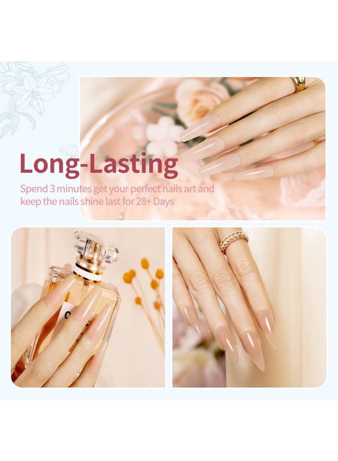 RARJSM Icy Jelly Gel Nail Polish Set of 6 Translucent Colors,Sheer Rose Nude Skintone Gel Polish LED UV Gel Clear Milky Light Pink Red Brown French Manicure Curing Requires 7.5ml DIY Home Nail Salon - Image 4