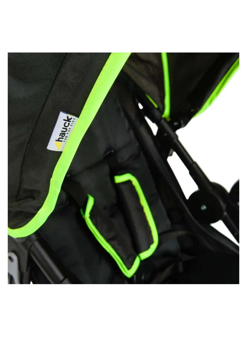 هوك Runner Black Neon Robust All Terrain Buggy Xl Pneumatic Air Wheels, Jogging And Running Style Pushchair With Raincover