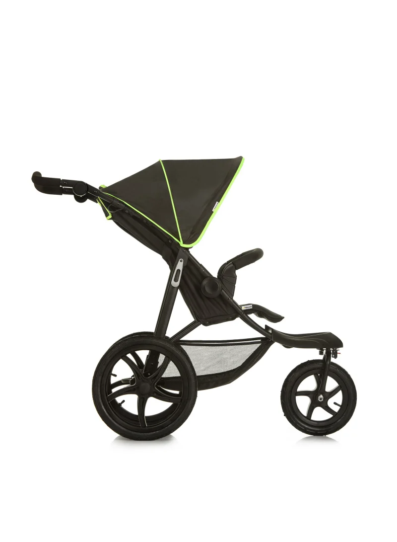هوك Runner Black Neon Robust All Terrain Buggy Xl Pneumatic Air Wheels, Jogging And Running Style Pushchair With Raincover