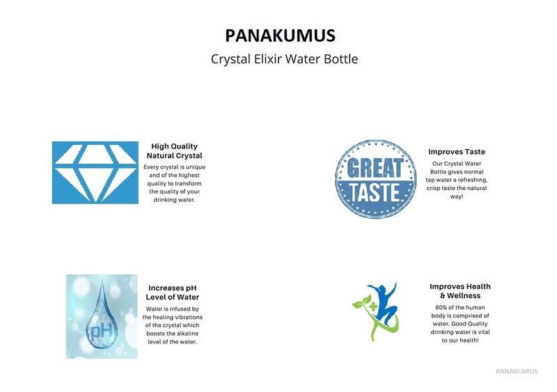 PANAKUMUS PANAKUMUS Glass Crystal Bottle Elixir Water Bottle 16Oz Natural Clear Quartz Gemstone Water Bottle For Making Crystal Infused Gemwater 500Ml  - Image 5