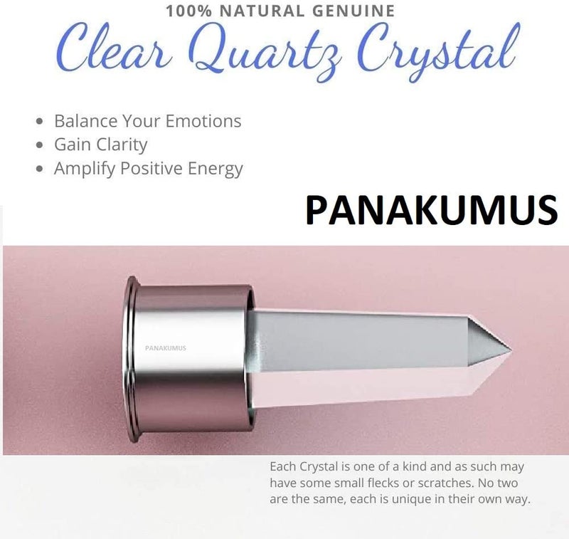 PANAKUMUS PANAKUMUS Glass Crystal Bottle Elixir Water Bottle 16Oz Natural Clear Quartz Gemstone Water Bottle For Making Crystal Infused Gemwater 500Ml  - Image 2