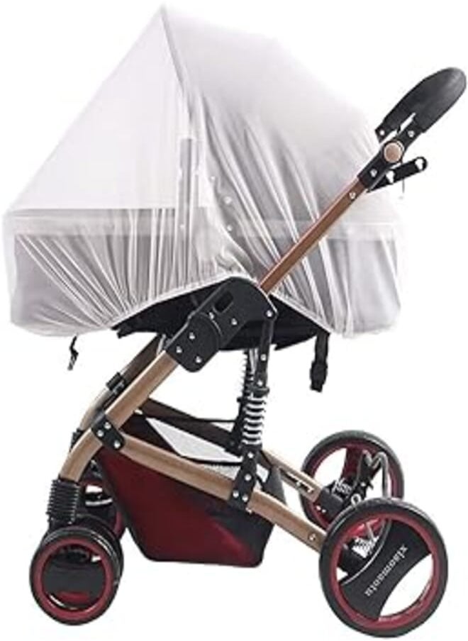 nuluxi Nuluxi Mosquito Net for Pushchair, 3 Pack Insect Net Pram Net Bug Net Protection Cover, Machine Washable, Elastic and Breathable - for Pushchairs, Pram, Buggy, Carrycot, Fits Crib, bassinet (White) 