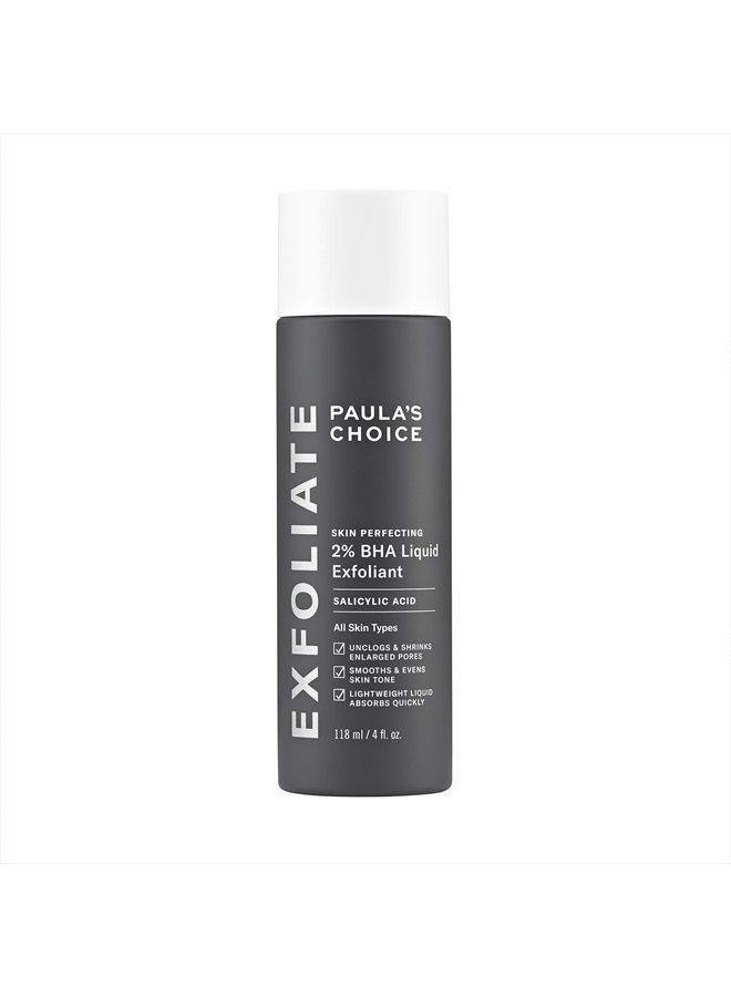 PAULA'S CHOICE Paulas Choice--SKIN PERFECTING 2% BHA Liquid Salicylic Acid Exfoliant--Facial Exfoliant for Blackheads, Enlarged Pores, Wrinkles & Fine Lines, 4 oz Bottle - Image 1