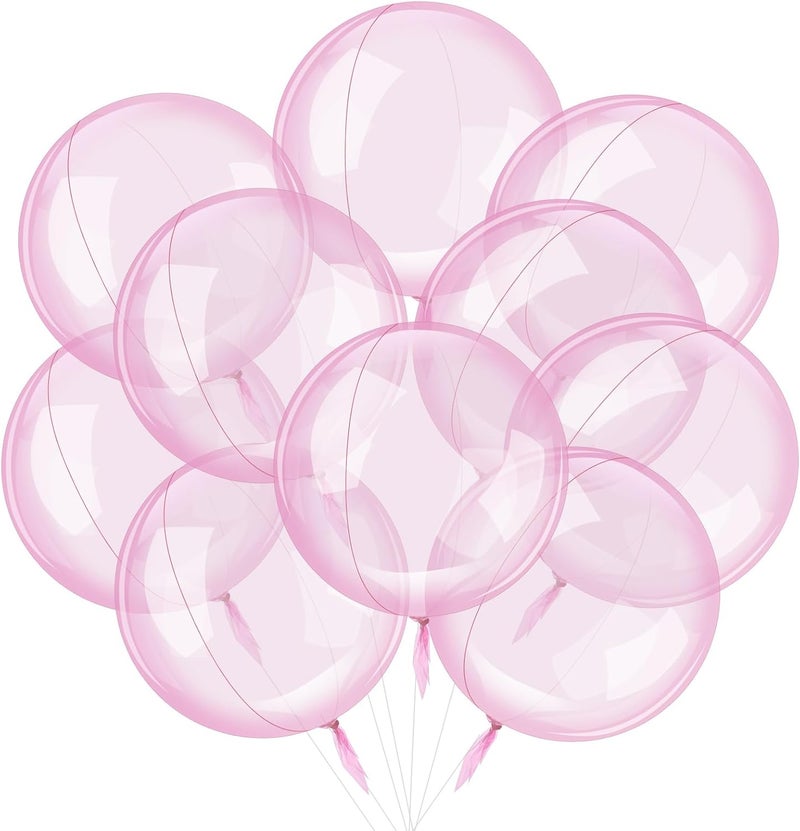 Civaner 30pcs 24  Pink Clear Balloons Bobo Balloons for Stuffing Pre Stretched Large Stuffable Bubbles for Wedding Birthday Easter Baby Shower Party Decoration - Image 1