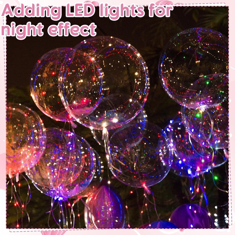 Civaner 30pcs 24  Pink Clear Balloons Bobo Balloons for Stuffing Pre Stretched Large Stuffable Bubbles for Wedding Birthday Easter Baby Shower Party Decoration - Image 4