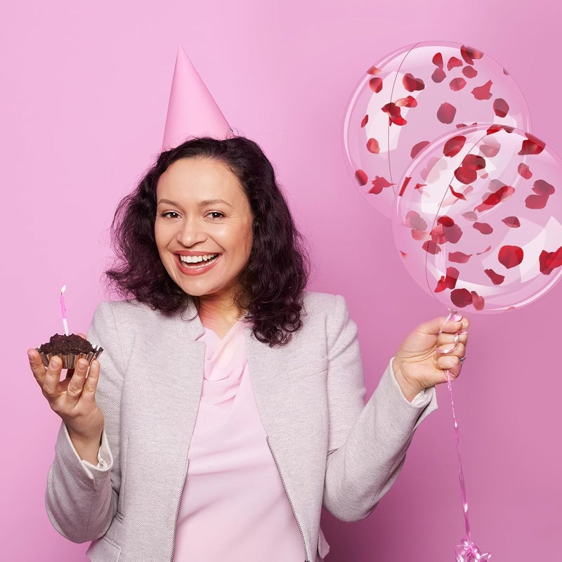 Civaner 30pcs 24  Pink Clear Balloons Bobo Balloons for Stuffing Pre Stretched Large Stuffable Bubbles for Wedding Birthday Easter Baby Shower Party Decoration - Image 5