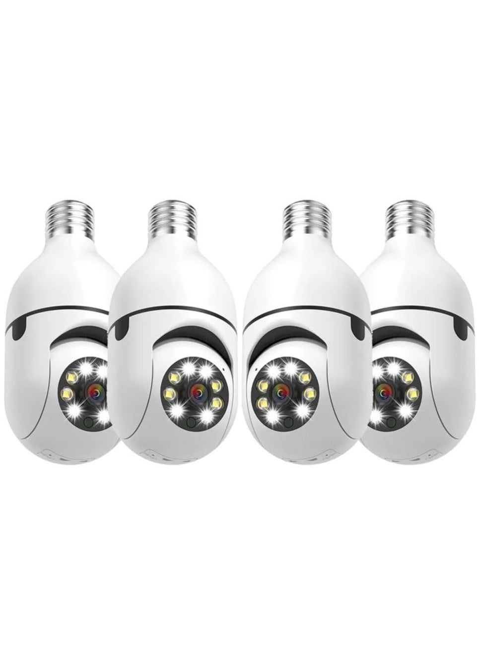 الترازون الترازون طقم 4 كاميرات أمان لاسلكية على شكل لمبة بدقة 1080p