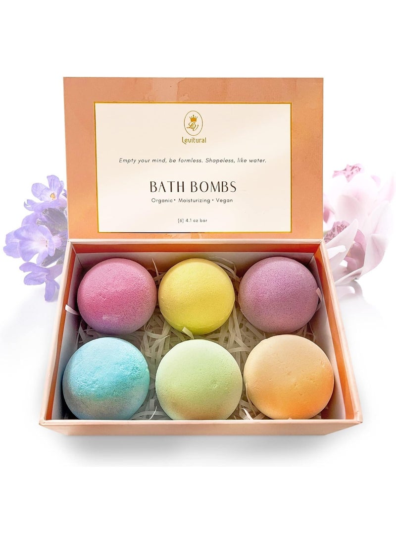 LV Levitural Levitural Bath Bombs Gift Set  Organic  Natural Spa Fizzies for Relaxation Moisturizing and Aromatherapy  Perfect for Women Men and Kids 