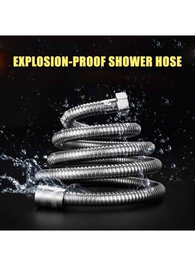 Shower Hose 4M / 5M Extra Long Stainless Steel Shower Head Hoses, with Solid Brass Connector, Universal, Anti-Burst, Chrome Finish.(400CM) - Image 4