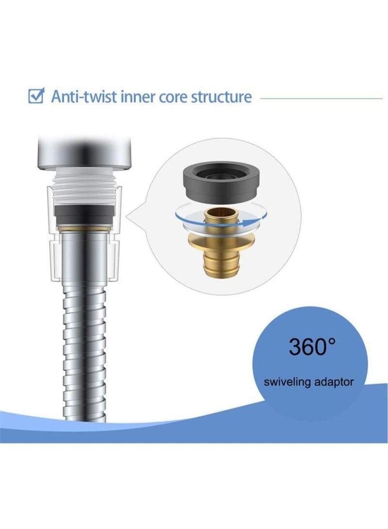 Shower Hose 4M / 5M Extra Long Stainless Steel Shower Head Hoses, with Solid Brass Connector, Universal, Anti-Burst, Chrome Finish.(400CM) - Image 2