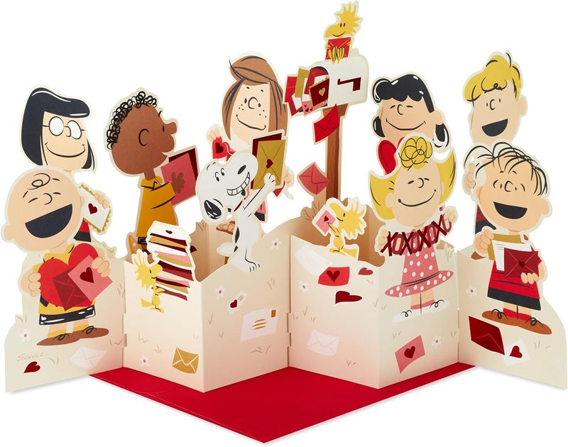 Hallmark Peanuts Jumbo Valentine's Day Pop Up Card featuring Snoopy and Friends - Image 1
