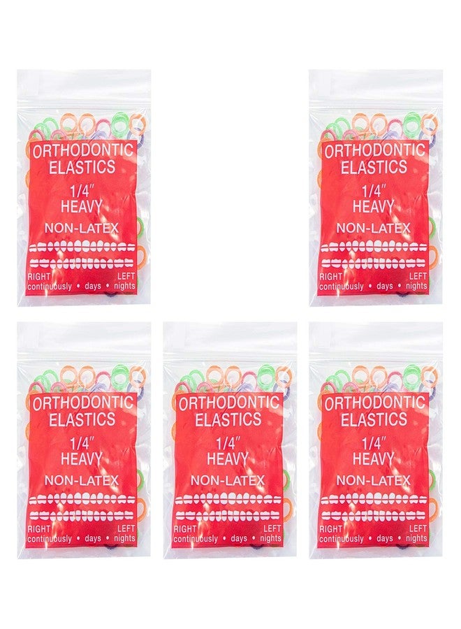 چاي ام يو أربطة مطاطية لتقويم الأسنان من JMU، سمك 1/4 بوصة، عبوة من 500 رباط مطاطي داخل الفم، خالية من اللاتكس، لون نيون، صنع في الولايات المتحدة الأمريكية - Image 1