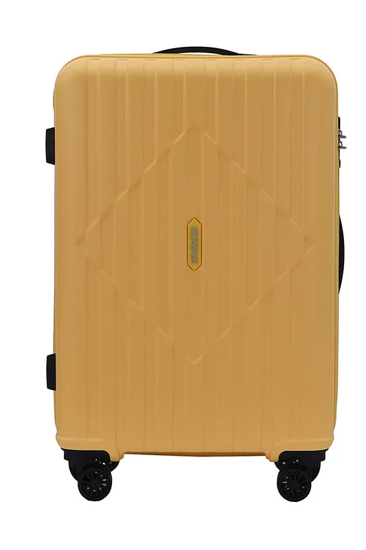 American Tourister  Skytrac DW V2 Suitcase, Check-In Size 68 cm / 25 inch, 4 Spinner Wheels, Hard Top, Polypropylene, Sunshine Yellow|TSA Combination Lock|Scratch & Impact Resistant Material - 3 Years Global Warranty  | Best Price UAE