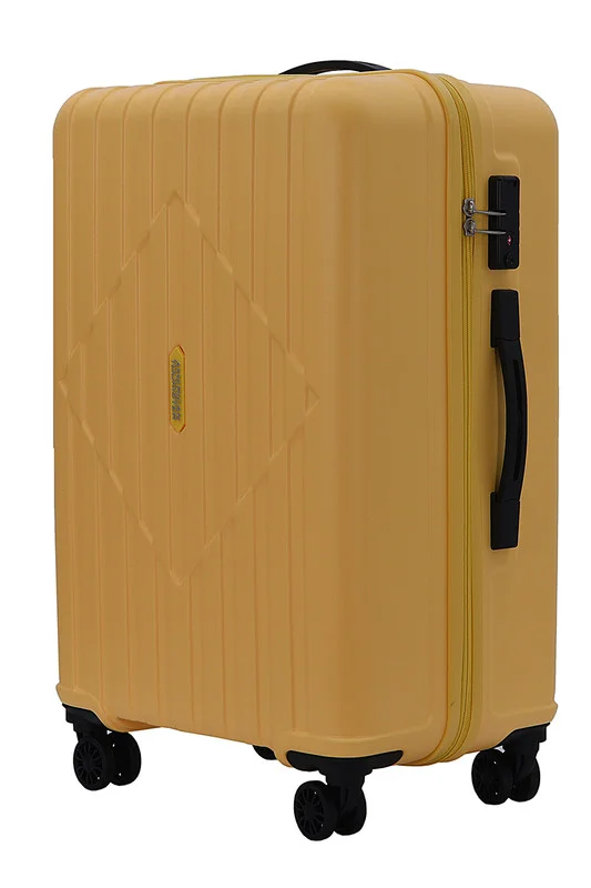 American Tourister  Skytrac DW V2 Suitcase, Check-In Size 68 cm / 25 inch, 4 Spinner Wheels, Hard Top, Polypropylene, Sunshine Yellow|TSA Combination Lock|Scratch & Impact Resistant Material - 3 Years Global Warranty  | Best Price UAE