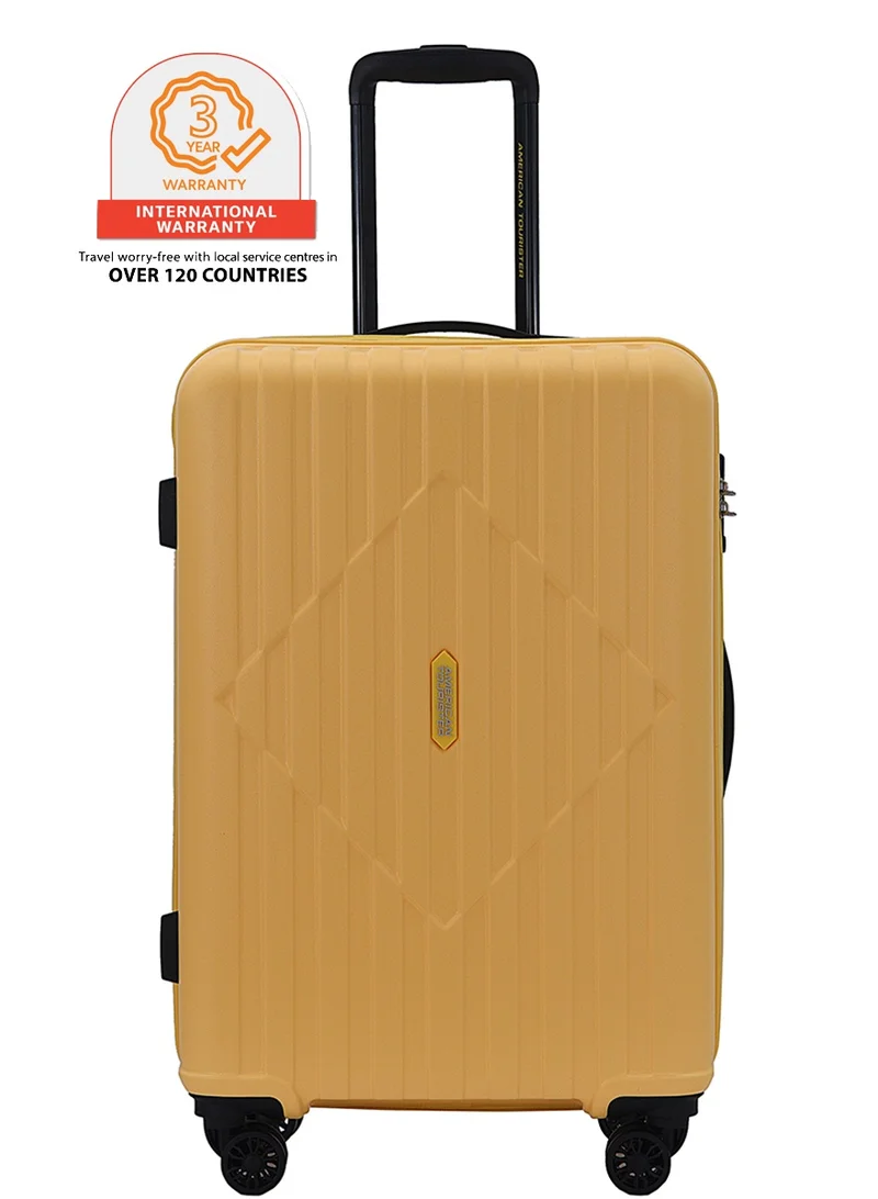 American Tourister  Skytrac DW V2 Suitcase, Check-In Size 68 cm / 25 inch, 4 Spinner Wheels, Hard Top, Polypropylene, Sunshine Yellow|TSA Combination Lock|Scratch & Impact Resistant Material - 3 Years Global Warranty  | Best Price UAE