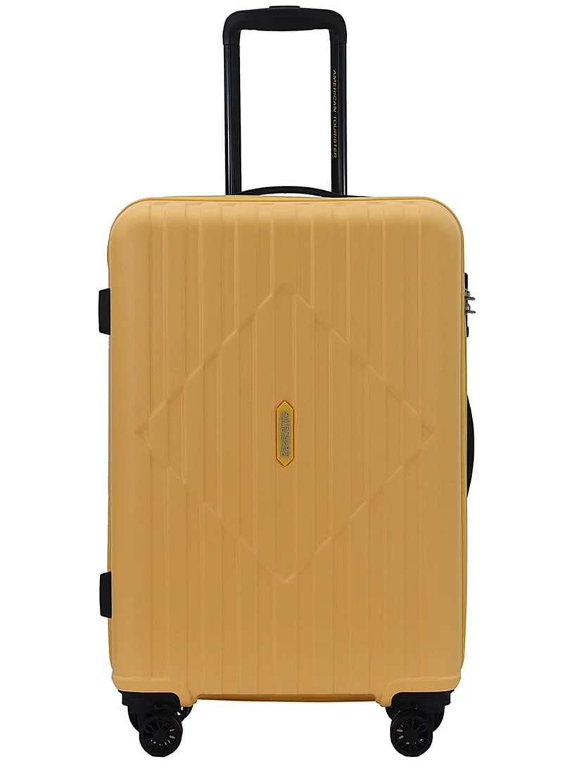 American Tourister  Skytrac DW V2 Suitcase, Check-In Size 68 cm / 25 inch, 4 Spinner Wheels, Hard Top, Polypropylene, Sunshine Yellow|TSA Combination Lock|Scratch & Impact Resistant Material - 3 Years Global Warranty  | Best Price UAE