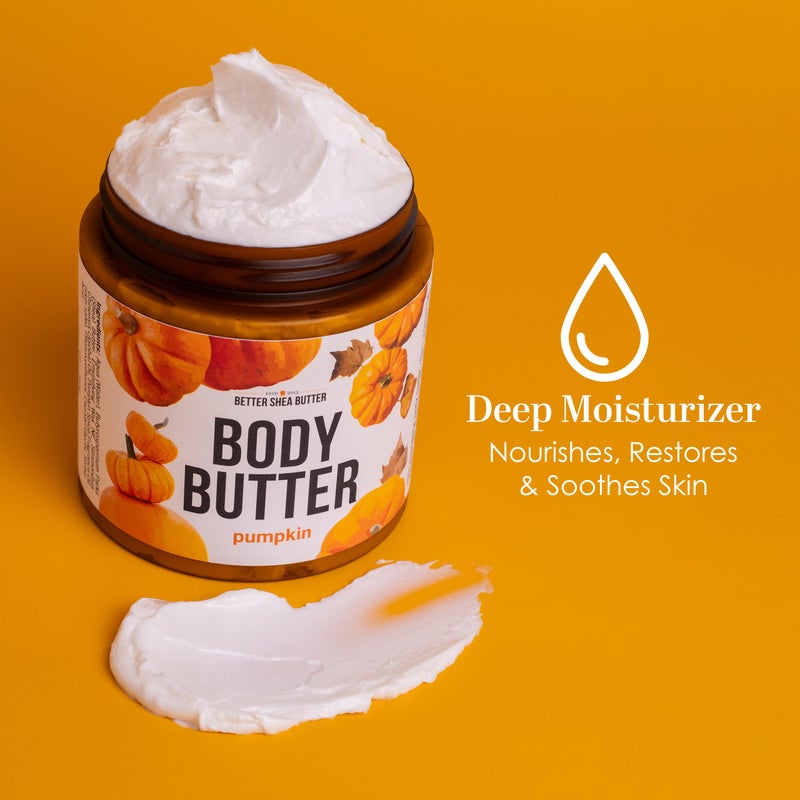 Better Shea Butter Pumpkin Body Butter with Organic Shea Butter | Pumpkin Spice Lotion for Women | Non Greasy Body Cream | Fall Body Care Favorite with Pumpkin Spice Scent - Image 3
