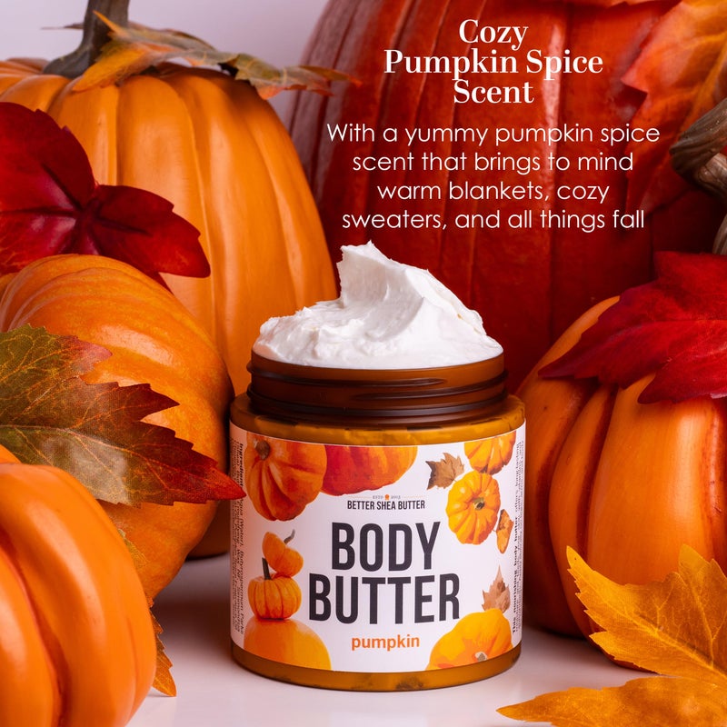 Better Shea Butter Pumpkin Body Butter with Organic Shea Butter | Pumpkin Spice Lotion for Women | Non Greasy Body Cream | Fall Body Care Favorite with Pumpkin Spice Scent - Image 2