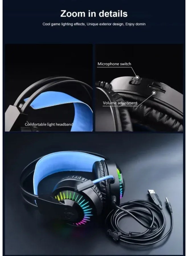 Power Maxx RGB Gaming Headset with Microphone, Wired 3.5mm Over-Ear Headphones for PS5, PS4, Xbox, PC, Mobile - Image 2