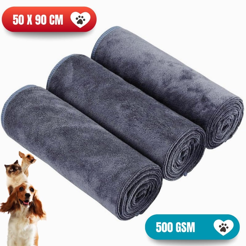 Microshine Ultra-Absorbent Microfiber Pet Towel for Dogs & Cats - 500 GSM, Super Soft, Quick Dry - Premium Dog Grooming Towel, Puppy Bath Towel, Kitten Drying Towel, Paw Cleaner - Image 5