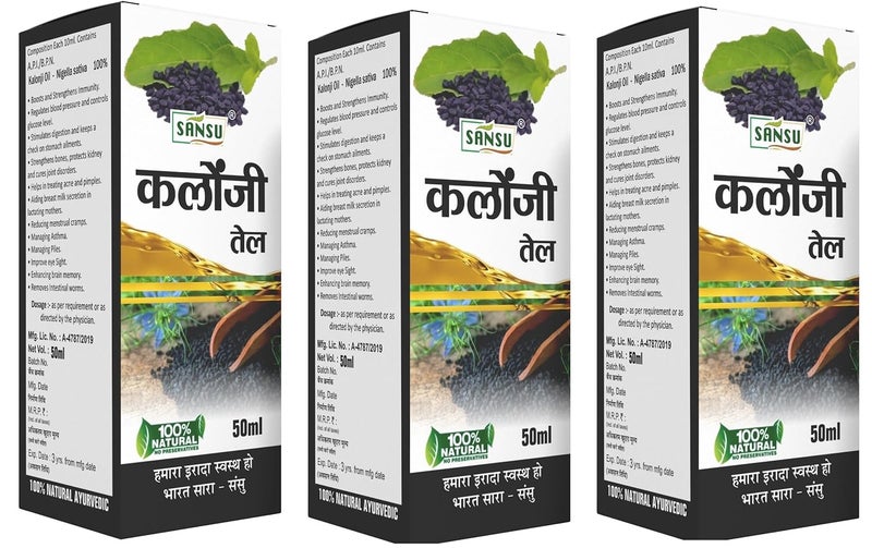 Sansu Pure Kalonji Ka Tail 100ml Pack of 3 - Image 1