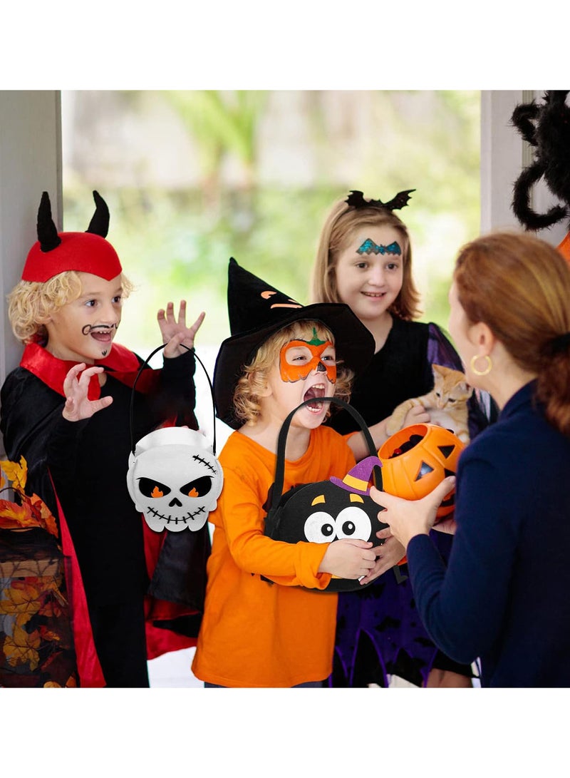 GGOOT Halloween Treat Bags Party Favours for Kids 6pcs Pumpkin Buckets Gift Bags with Handles Halloween Goodie Bags Party Supplies for Trick or Treat - Image 4