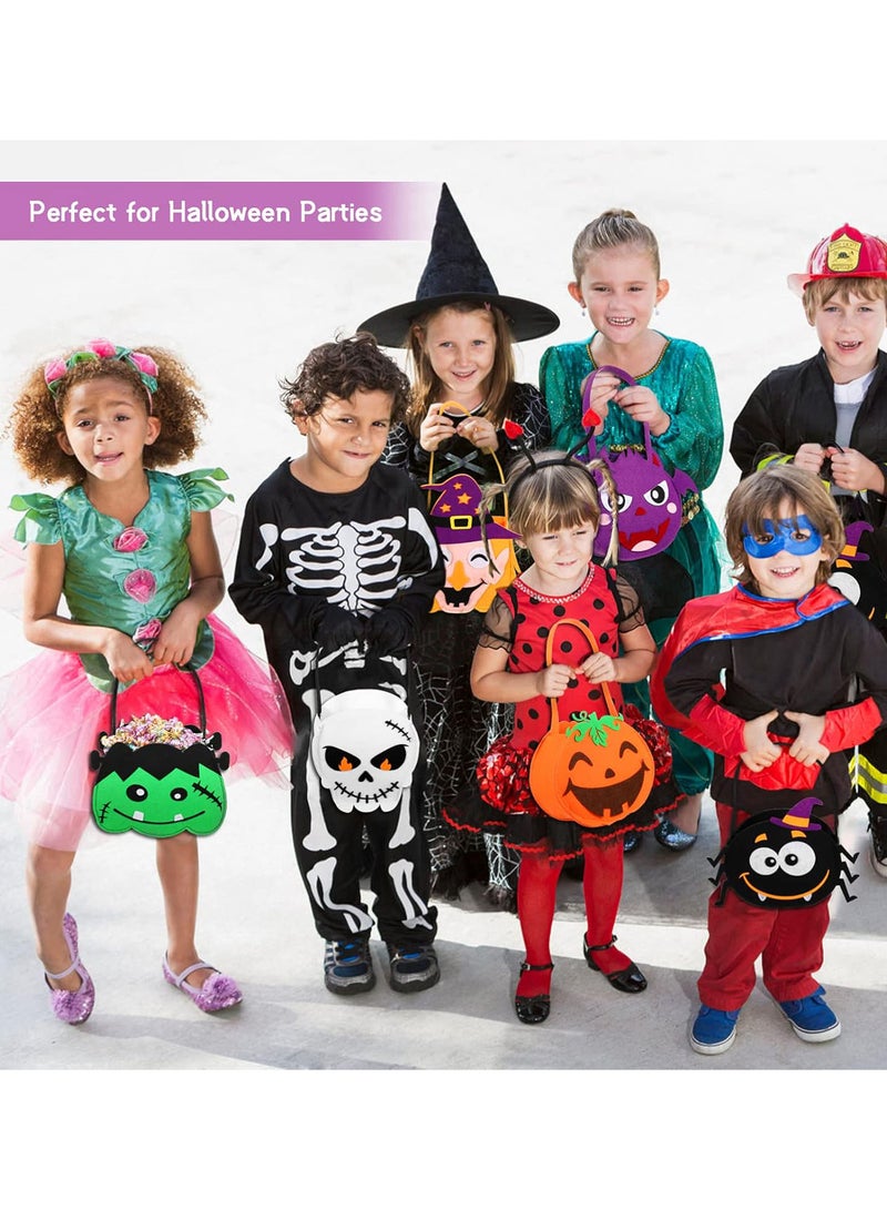 GGOOT Halloween Treat Bags Party Favours for Kids 6pcs Pumpkin Buckets Gift Bags with Handles Halloween Goodie Bags Party Supplies for Trick or Treat - Image 5