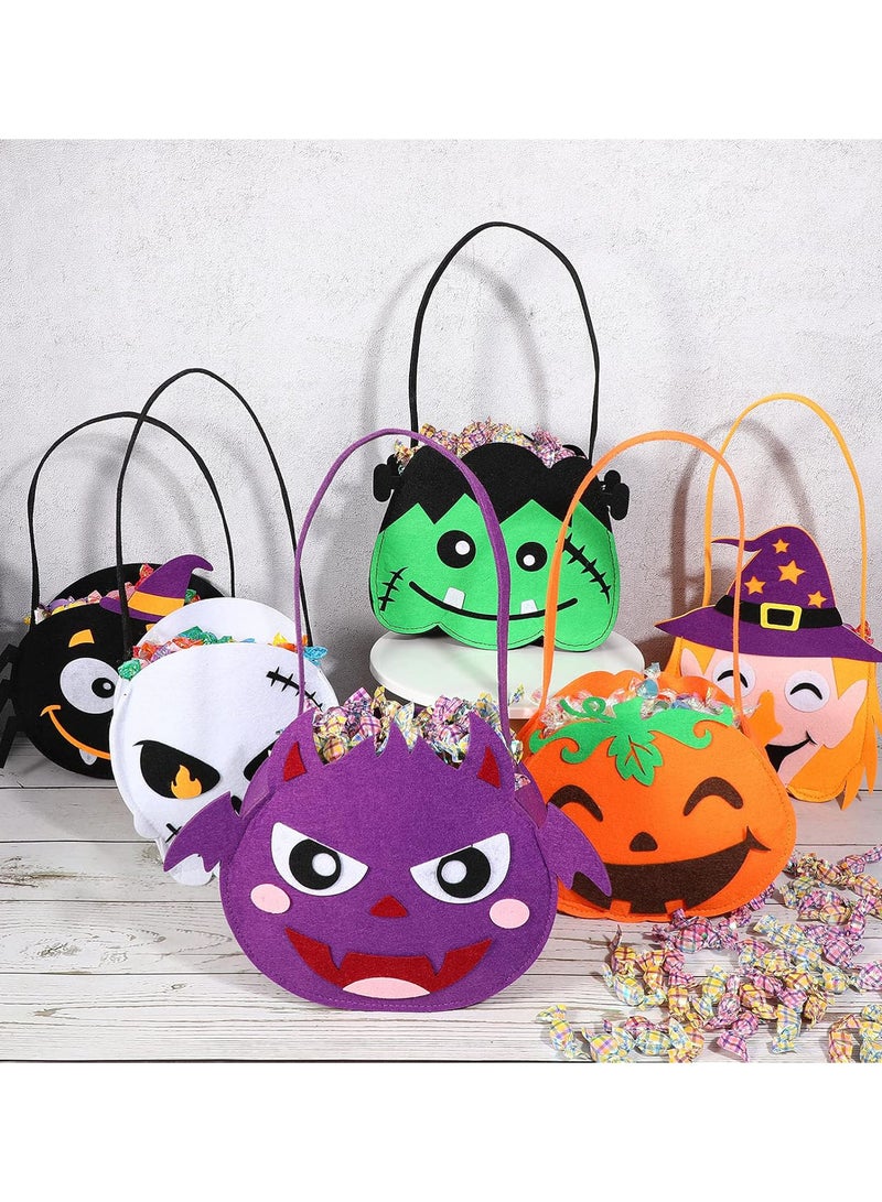 GGOOT Halloween Treat Bags Party Favours for Kids 6pcs Pumpkin Buckets Gift Bags with Handles Halloween Goodie Bags Party Supplies for Trick or Treat - Image 1